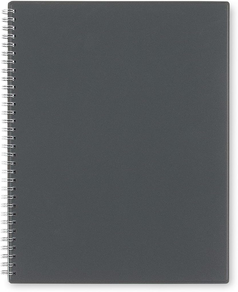 Blue Sky Professional Notebook: Flexible Cover, Twin-Wire, 8.5x11, Gray