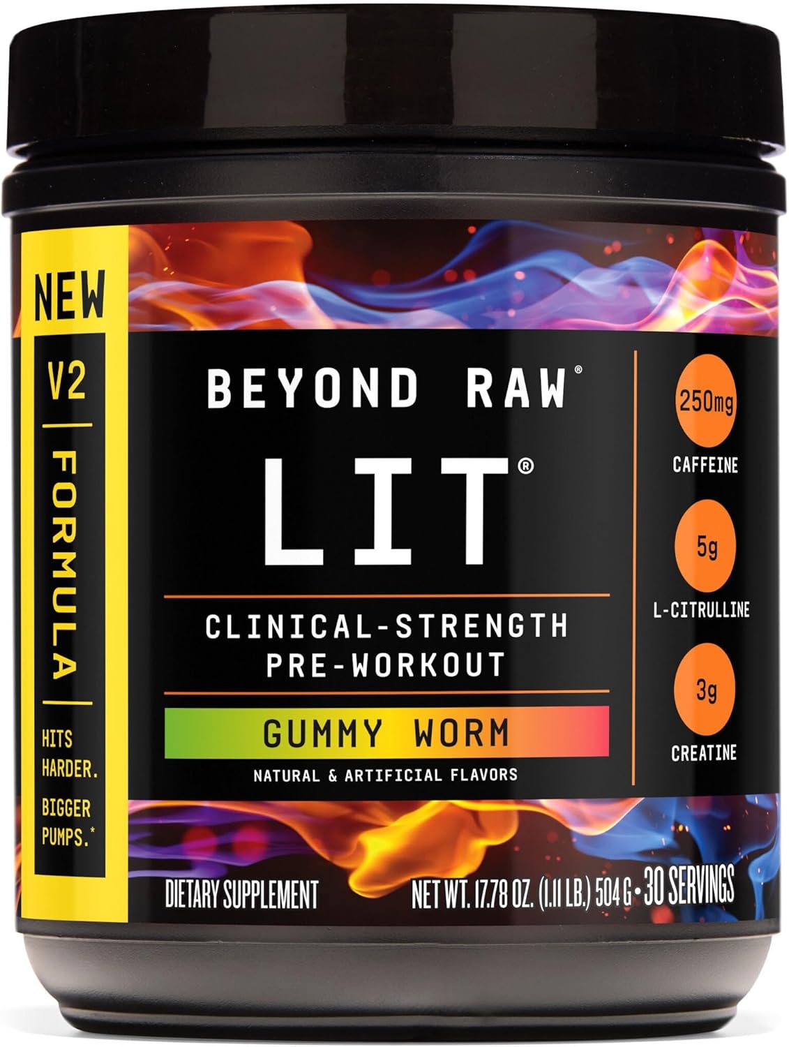 BEYOND RAW LIT V2 Pre Workout Powder for Intense Energy Boost