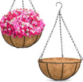 16 in Large Hanging Baskets with Coconut Liners - 2 Pack