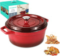 Enameled Cast Iron Dutch Oven 5.3QT - Even Heat for Baking & Stews