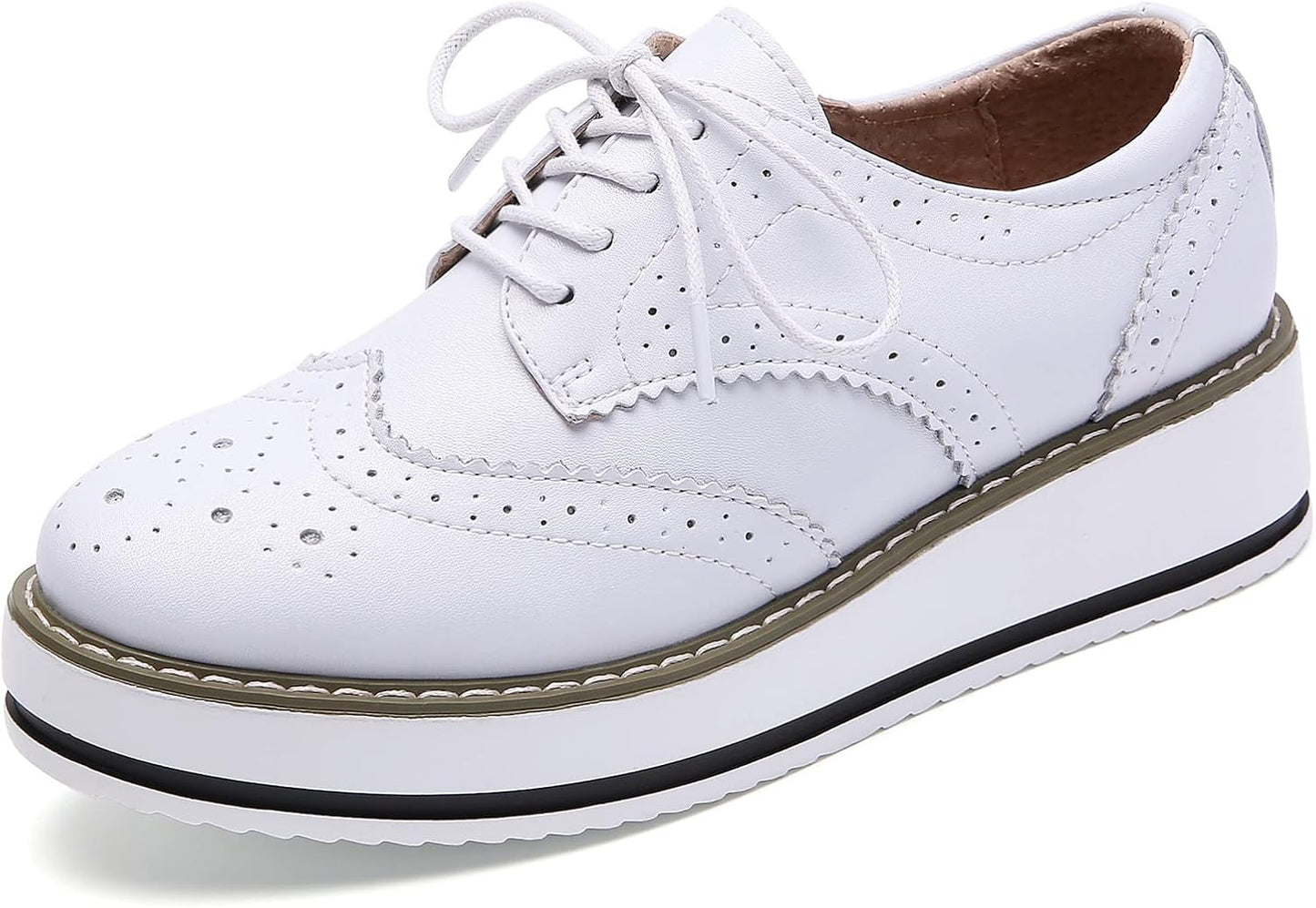 DADAWEN Women's Platform Lace-Up Wingtips Oxfords Shoe Review