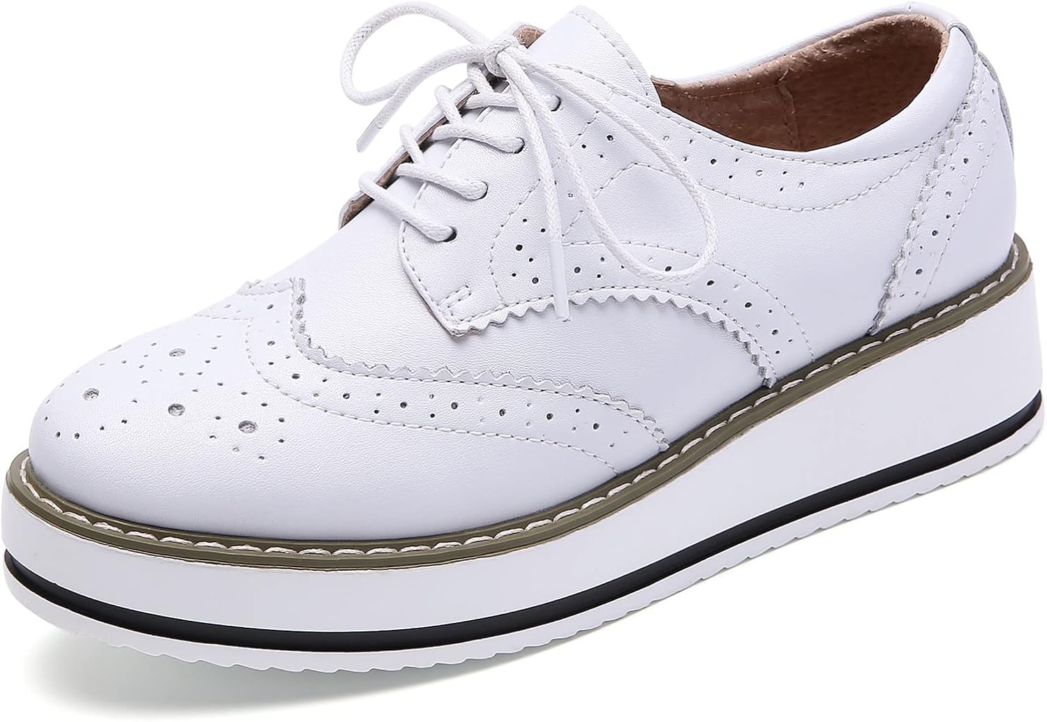 DADAWEN Women's Platform Lace-Up Wingtips Oxfords Shoe Review