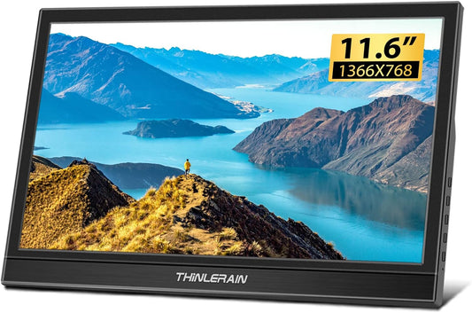 Thinlerain 11.6 Portable Dual HDMI Monitor: Crisp Display, On-the-Go Productivity
