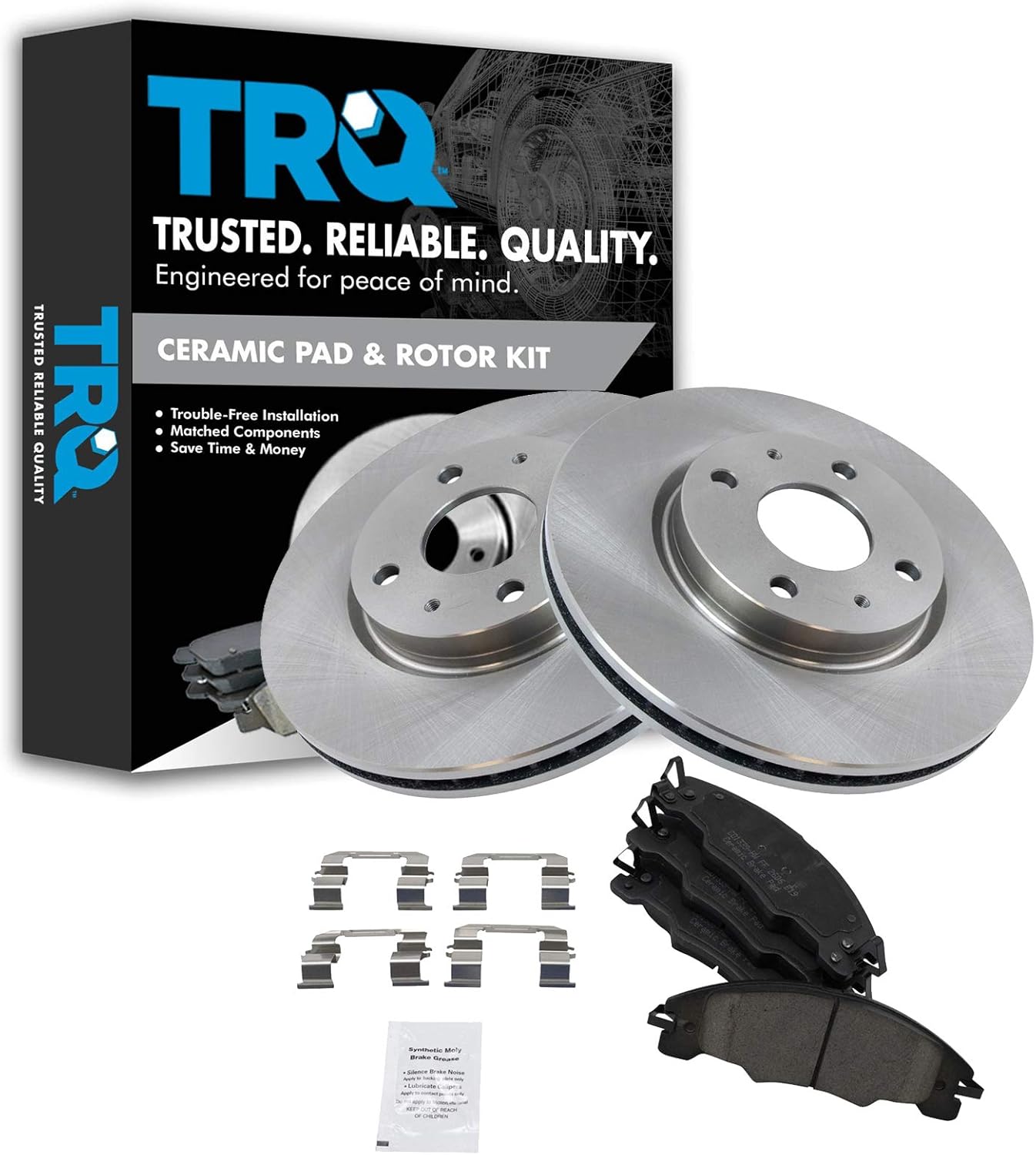 TRQ Front Brake Pad & Rotor Kit for 2008-2011 Ford Focus