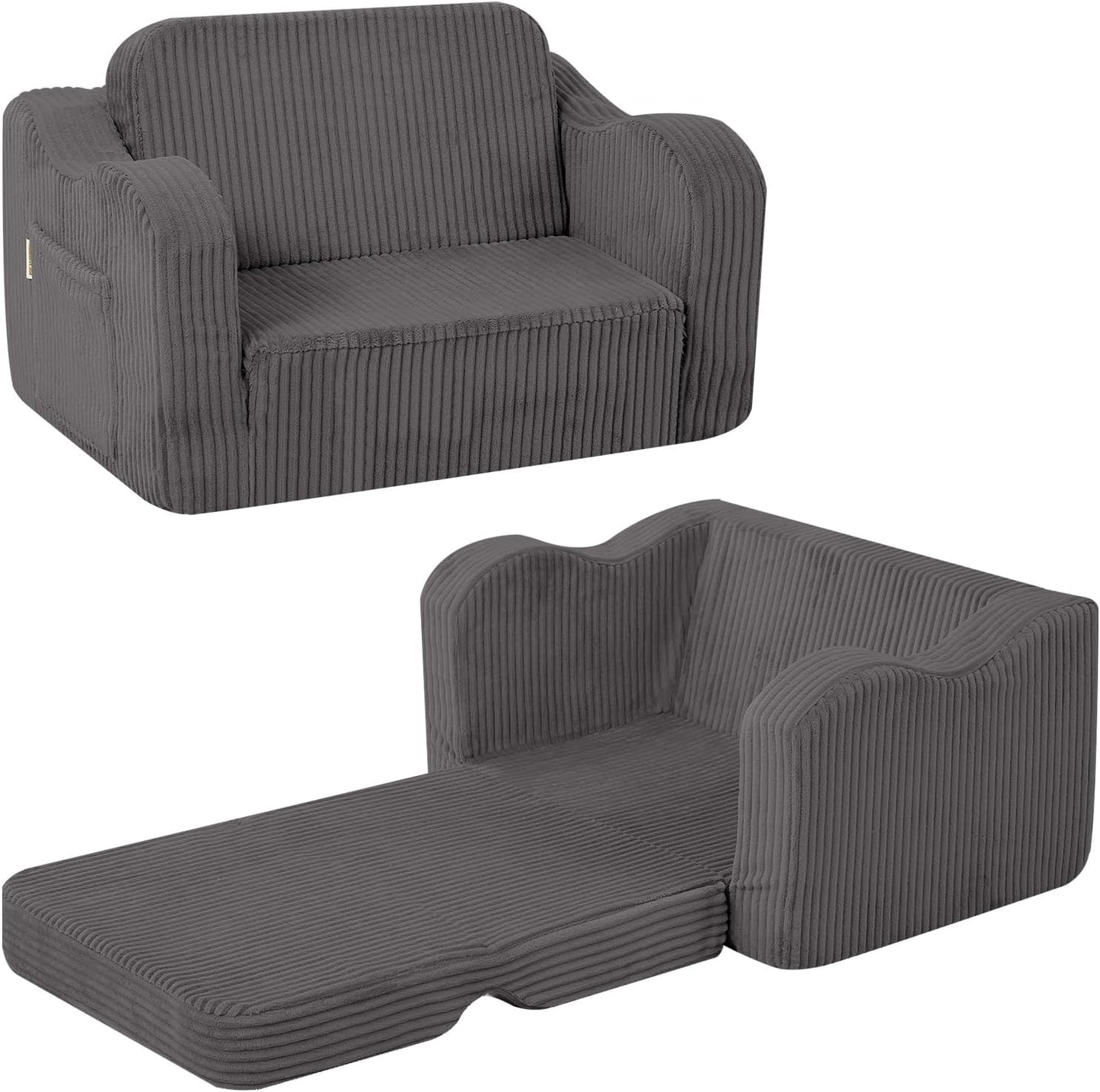 MeMoreCool Toddler Chair: Comfy 2-in-1 Foldable Kids Sofa Bed
