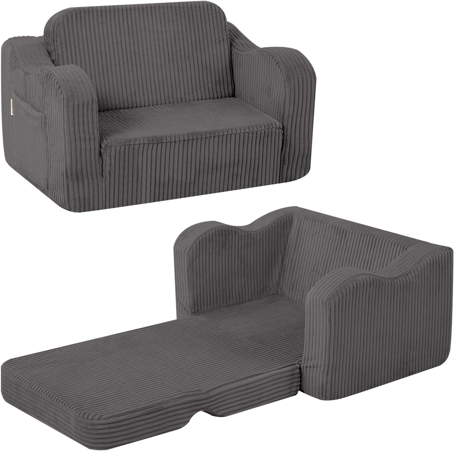 MeMoreCool Toddler Chair: Comfy 2-in-1 Foldable Kids Sofa Bed