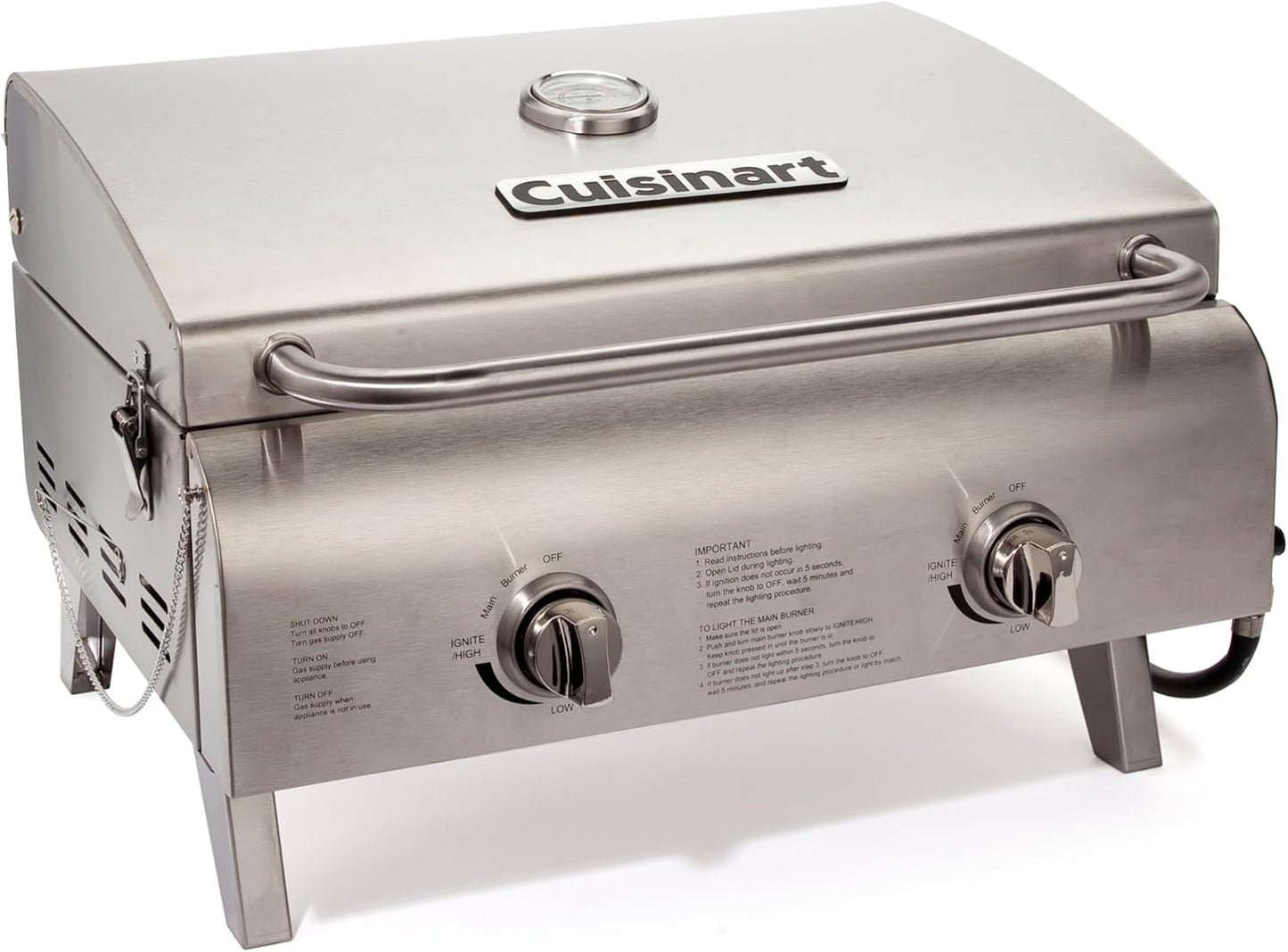 Cuisinart Chef's Style Portable Propane Grill for Outdoor BBQ