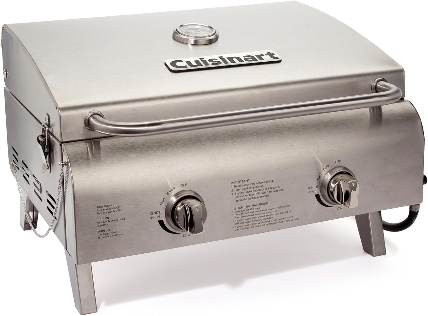 Cuisinart Chef's Style Portable Propane Grill for Outdoor BBQ