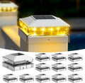 Solar Post Cap Lights 12-Pack for 4x4 5x5 Posts - Warm White Glow