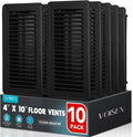 VOISEN Floor Register 4x10 Black 10 Pack - Heavy Duty Walkable Vents