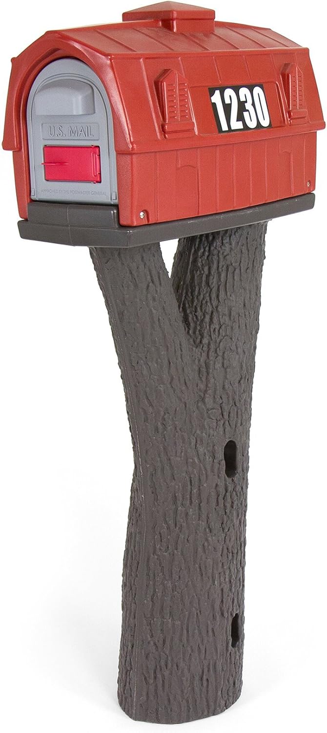 Rustic Red Barn Mailbox & Post Mount Combo Kit for Homes