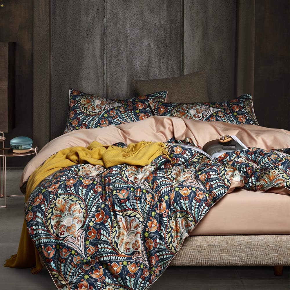 VM VOUGEMARKET Medallion Duvet Cover Set King Boho Paisley Print