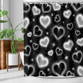 Glitter Heart Valentine's Day Shower Curtain - Simsant