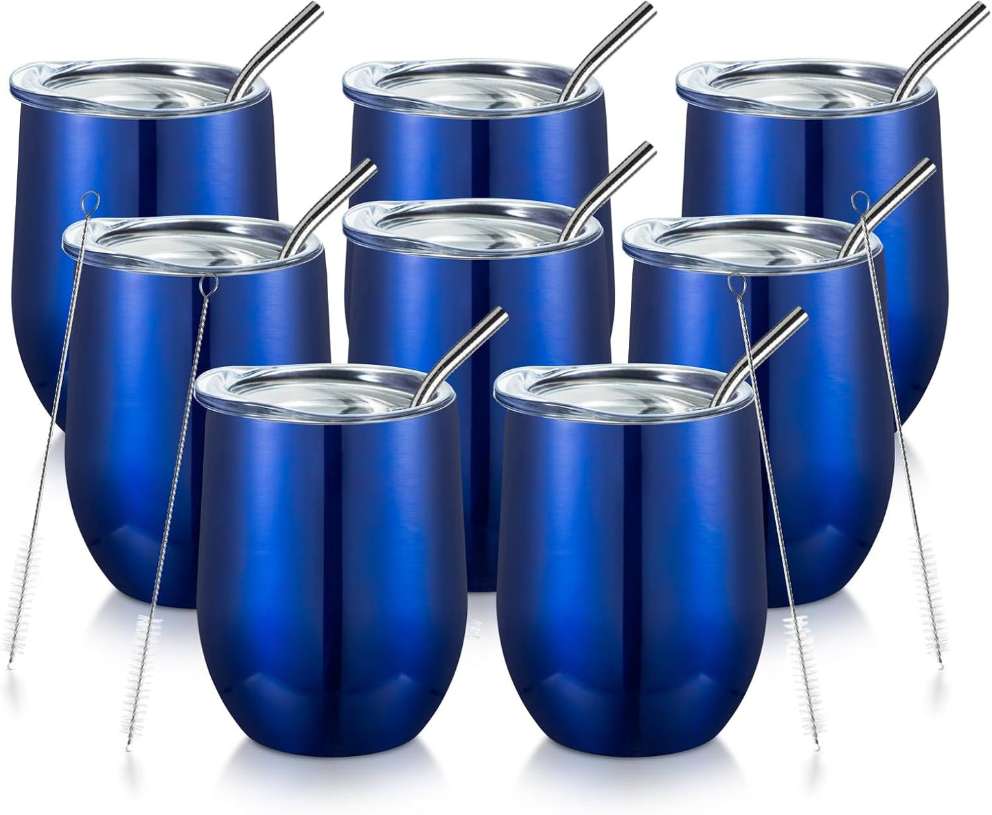 COMOOO Stainless Steel Wine Tumbler Glasses for All Drinks