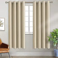 Room Darkening Curtains for Bedroom - 72 in Grommet Panels Beige