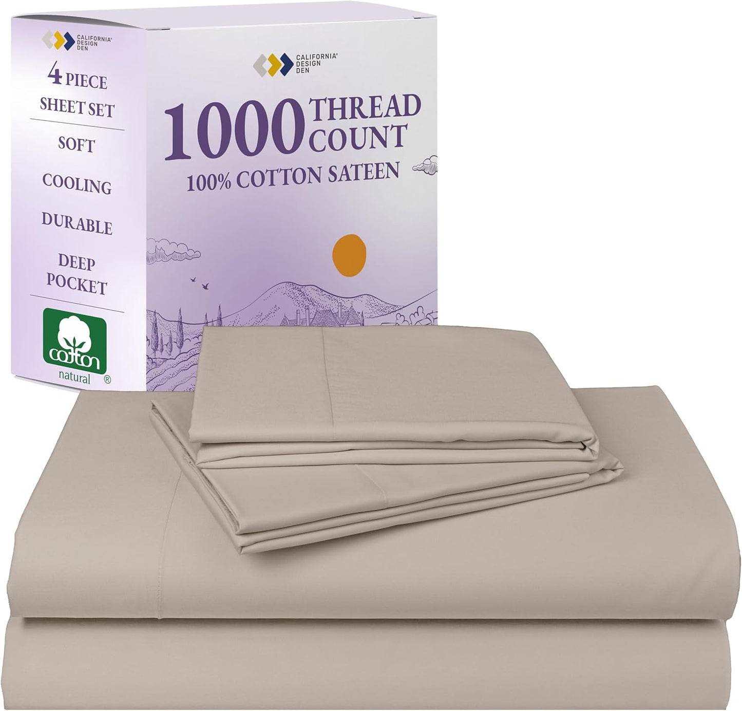 California Design Den King Sheet Set - Luxurious 1000 Thread Count
