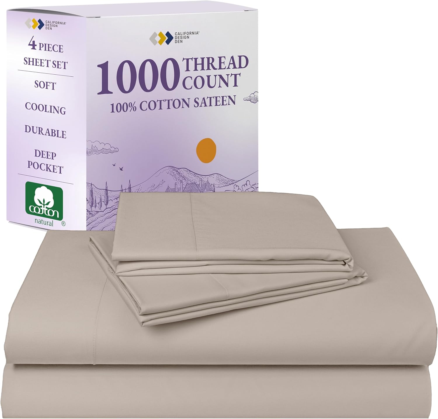 California Design Den King Sheet Set - Luxurious 1000 Thread Count