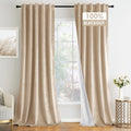Blackout Velvet Curtains 108 in Beige - Full Room Darkening Luxury