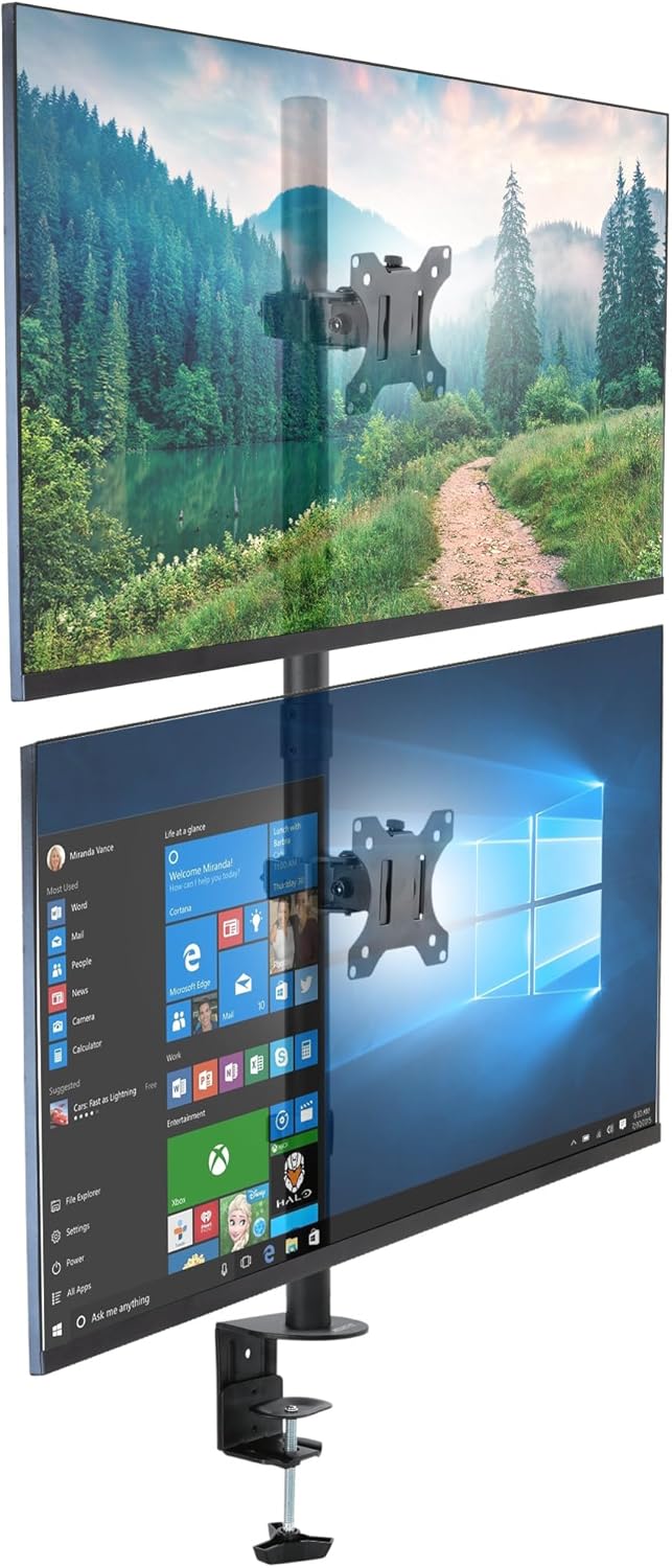 Vertical Monitor Mount for Dual Screens 13 to 32 Inches