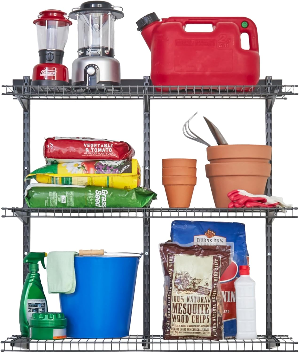 Rubbermaid Fasttrack Rail Storage 3-Shelf Kit for Home Organization