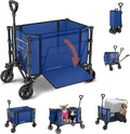 Collapsible Wagon Cart with Wheels 220lbs Capacity - Compact Foldable