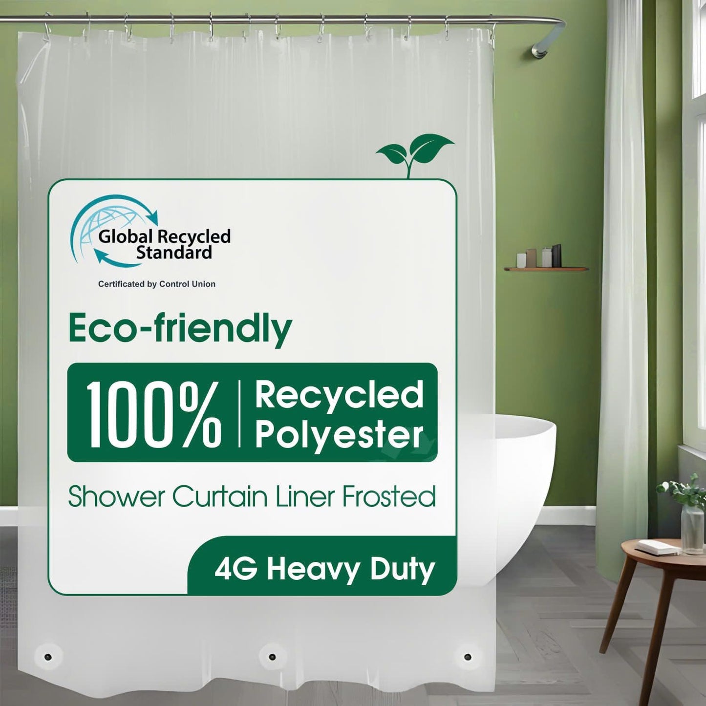 Premium Eco Shower Liner - Non-Toxic, Waterproof, Sustainable
