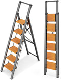 WOA WOA 6 Step Folding Step Ladder - Tall, Lightweight with Handrail