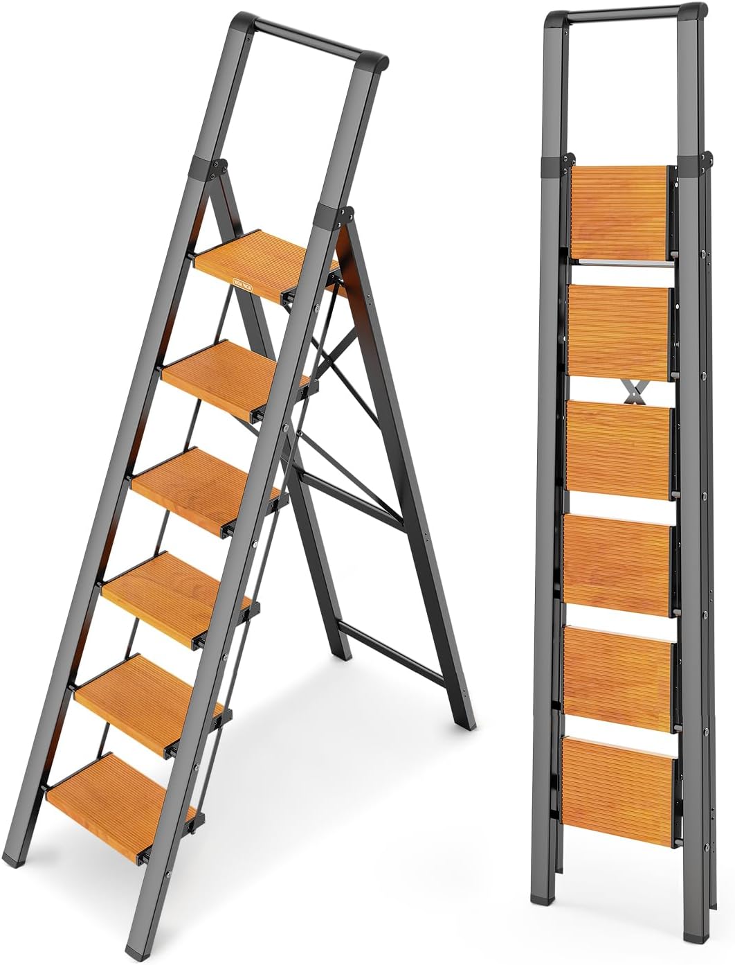 WOA WOA Step Ladder 6 Step Folding with Handrail for Safety