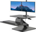 Standing Desk Converter with Dual Monitor Mount - Smooth Gas Lift