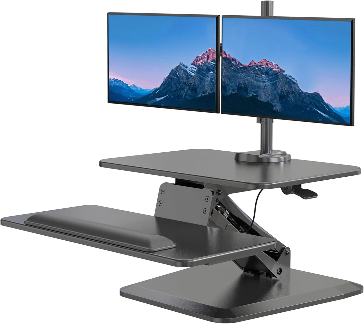 Mount-It! Standing Desk Converter with Dual Monitor Mount for Comfort
