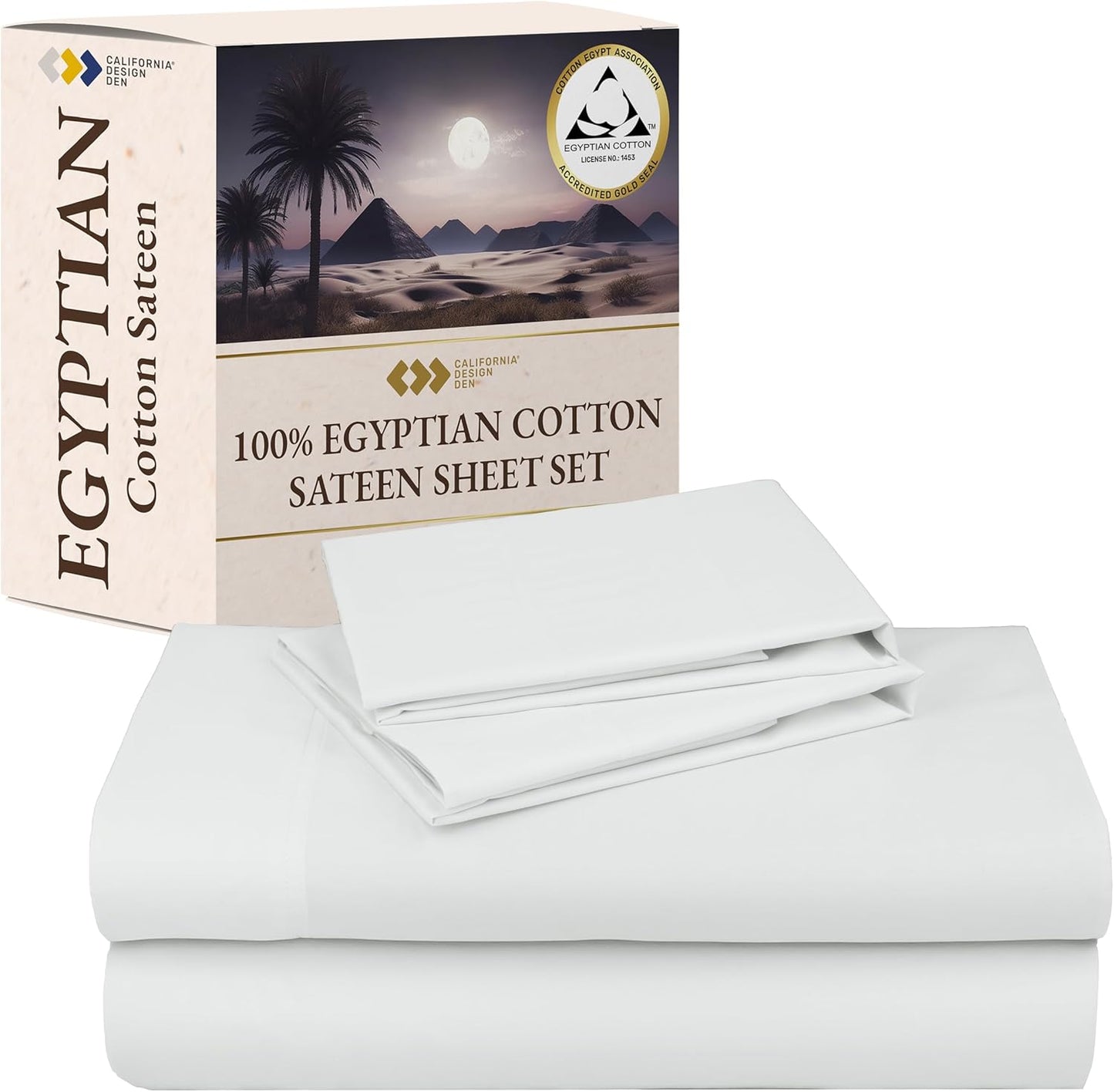 California King Size Egyptian Cotton Sheets Set for Luxury Comfort