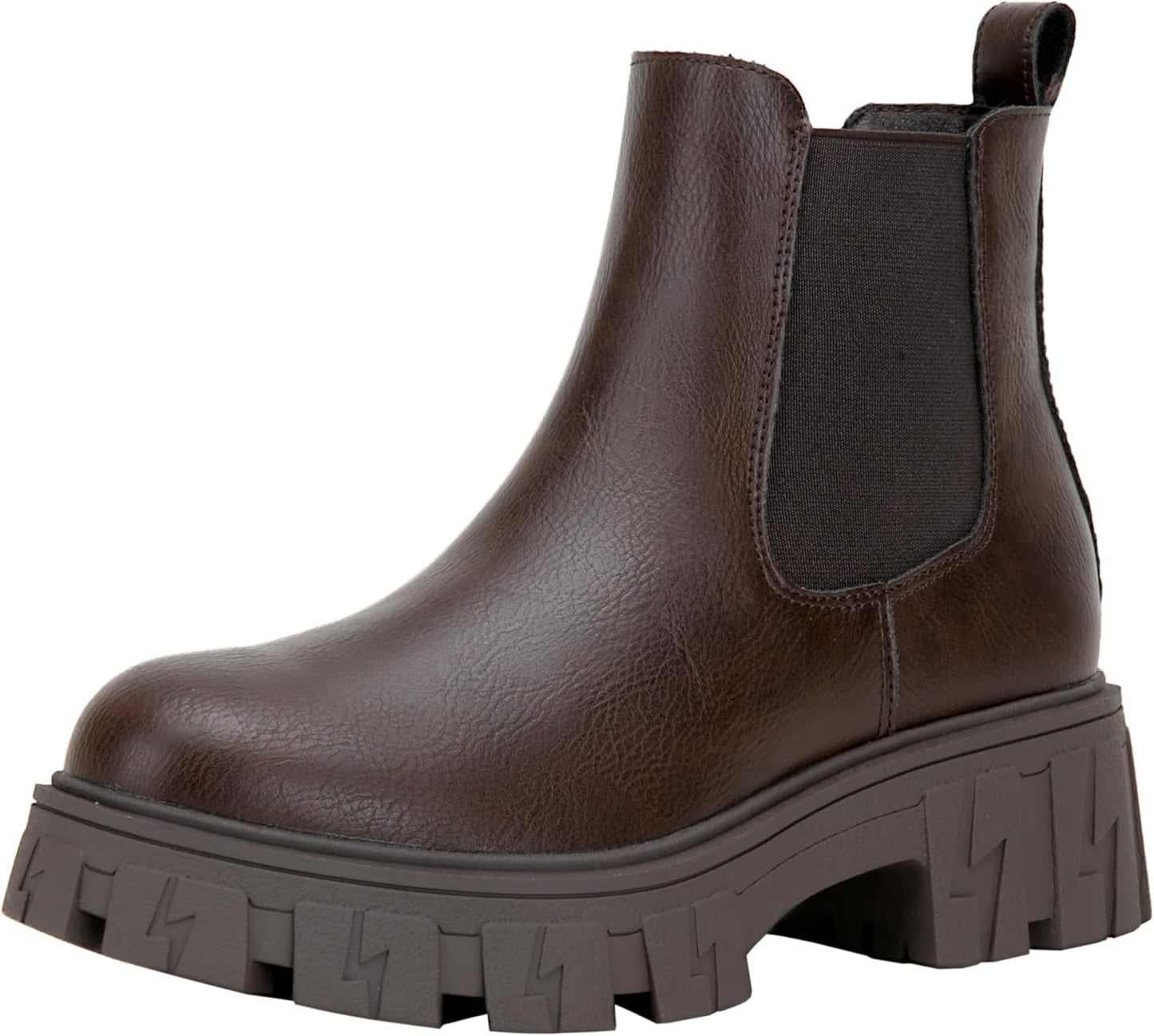 Jeossy Women's Chelsea Combat Boots with Chunky Heel Design