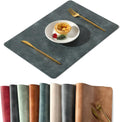 Blue Cowhide Pattern PU Leather Placemats Set of 8 - Heat Resistant