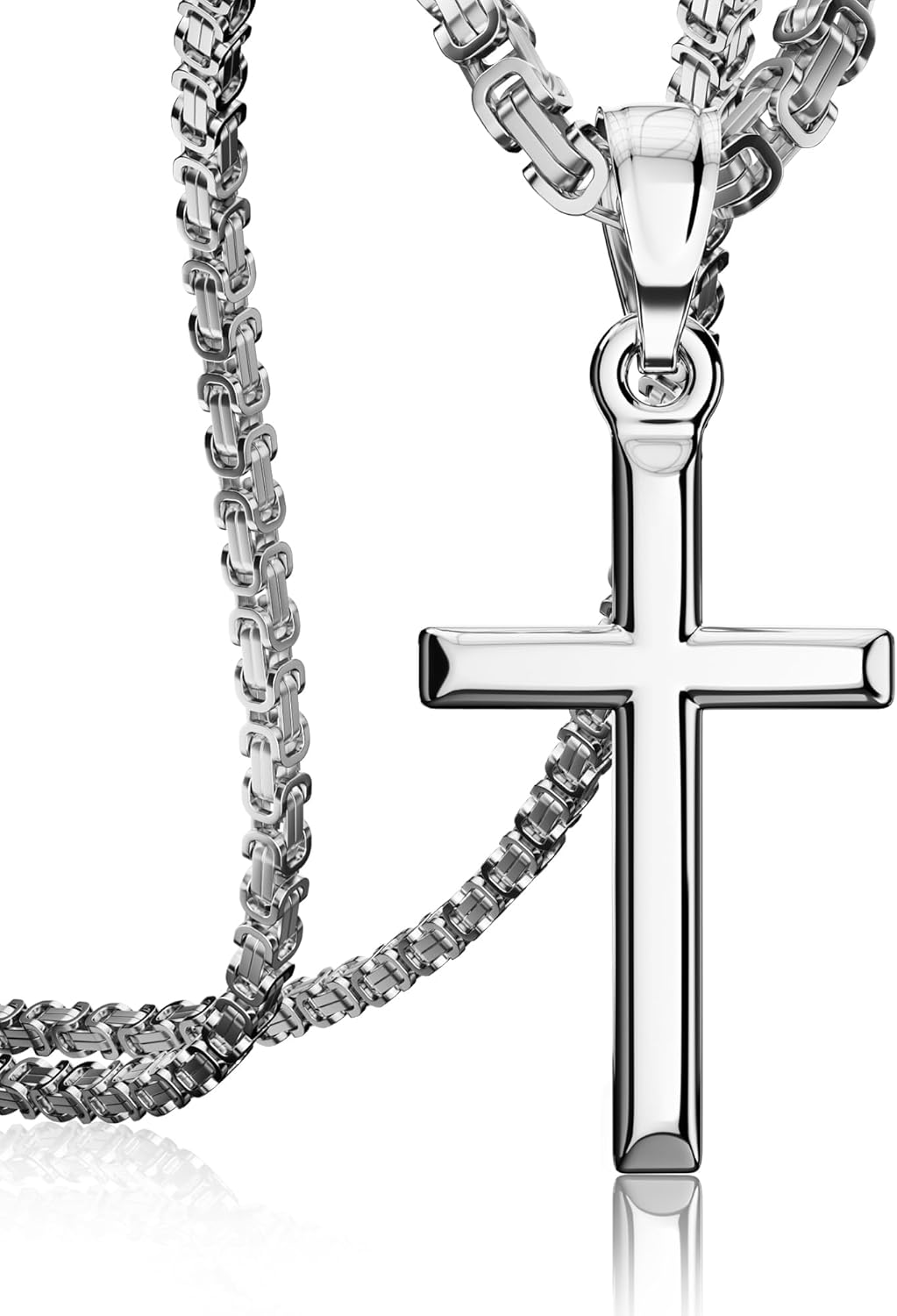 Exquisite Cross Necklace for Men and Women in Silver Gold Black