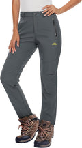 MAGCOMSEN Women's Fleece Lined Waterproof Insulated Snow Ski Pants ice