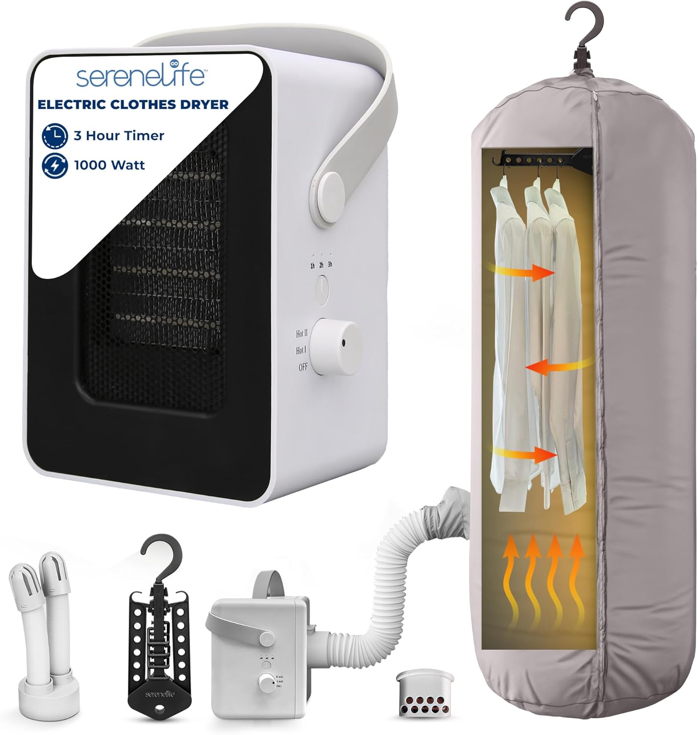 SereneLife 1000W Multifunctional Portable Dryer for Home Use