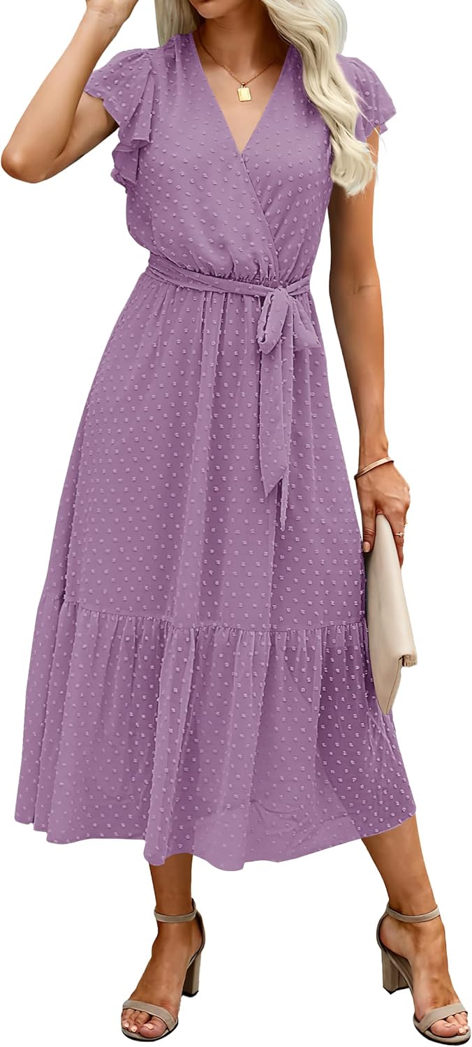 BTFBM Women Summer Bohemian Floral Midi Sun Dress for All Occasions