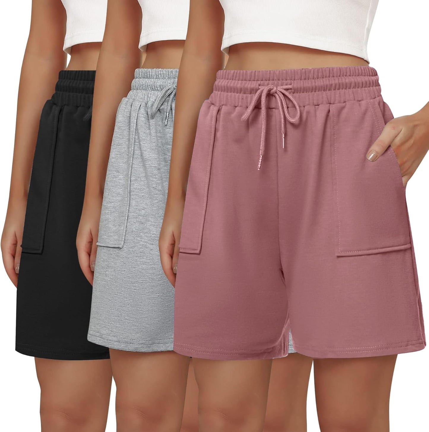 Cowasto Womens Cotton Sweat Shorts for Summer Comfort and Style