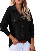 Waffle Knit Sweater Shacket - Comfortable Fall Button Down Top