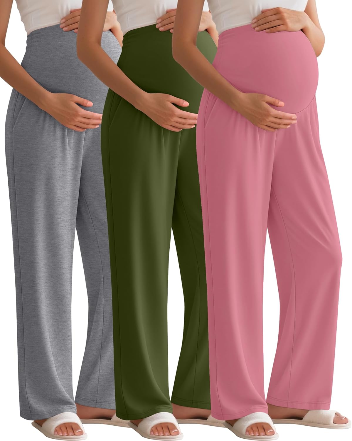 3 Pack Women's Maternity Pants for Comfort and Style