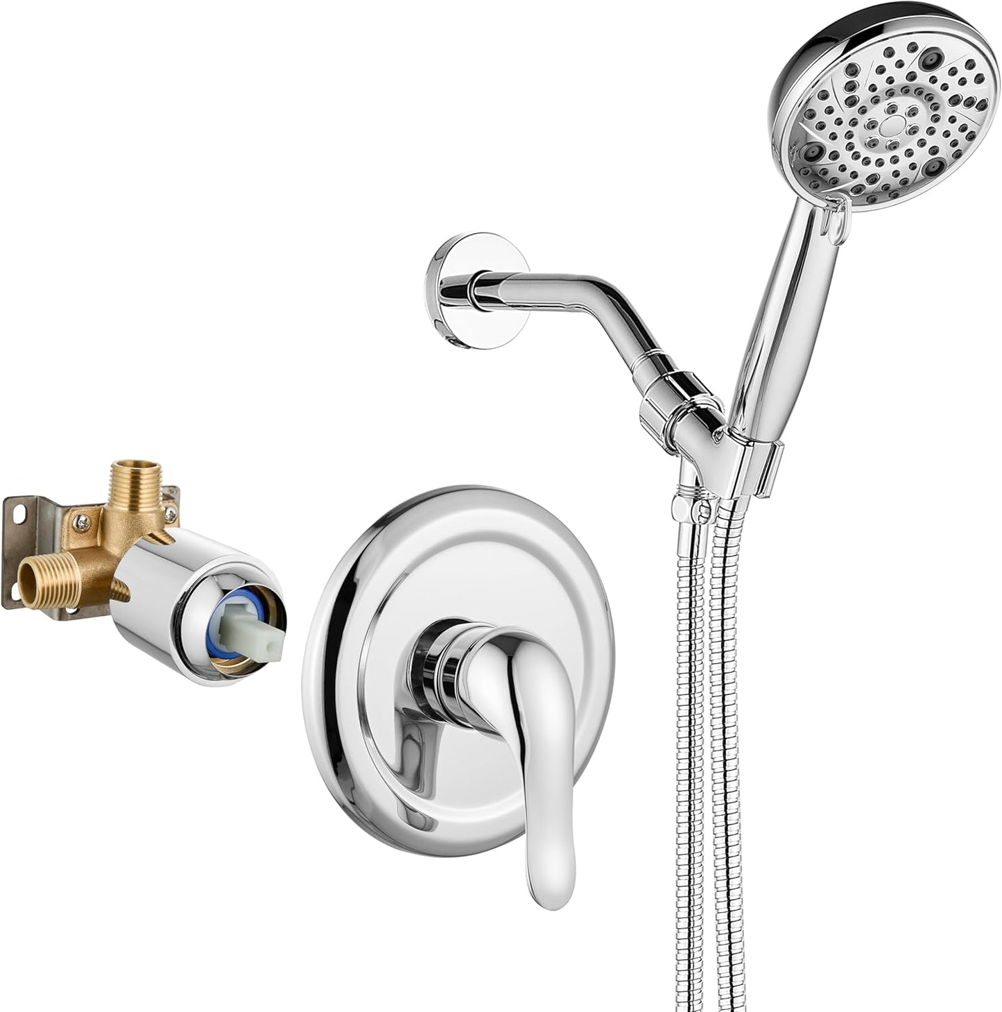 Aolemi Shower Faucet Set with Rain Shower Head and Trim Kit