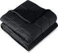 7 lb Weighted Blanket Twin Full Size - Black Minky Fleece Comfort