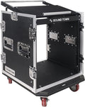 Sound Town Enhanced 1/2 in Plywood 12U PA DJ Rack Case - Pro Tour