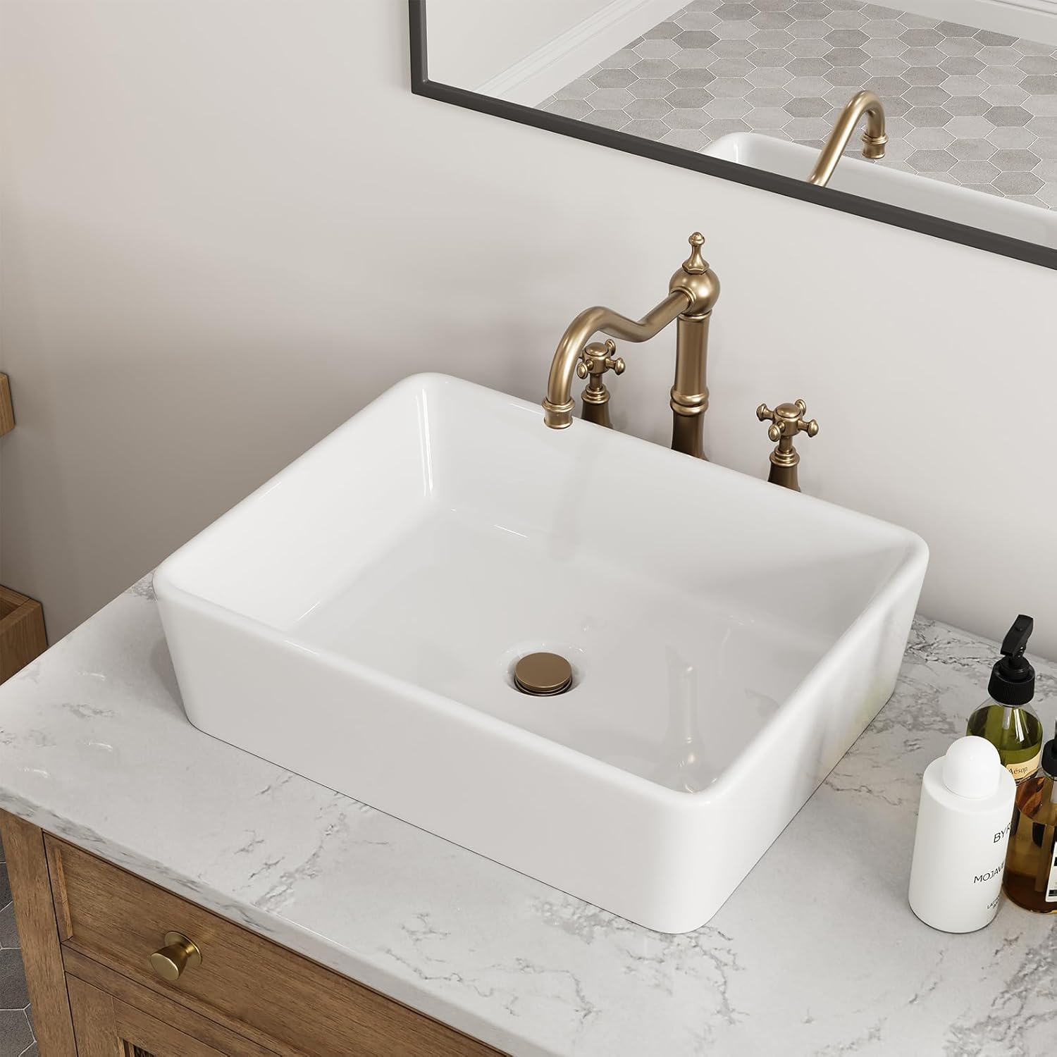 Modern Rectangular Bathroom Vessel Sink for Stylish Spaces