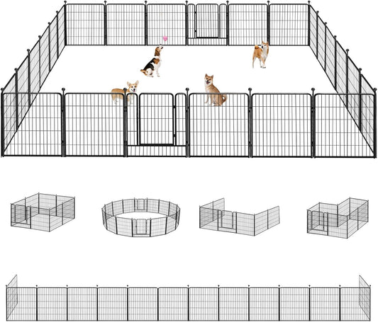 Dog Playpen 32 inch Heavy Duty Metal Fence for Pets Indoor Outdoor