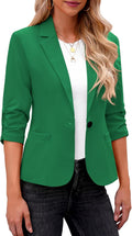 Women Casual Blazer Jacket 3/4 Sleeve Business Casual - Lightweight