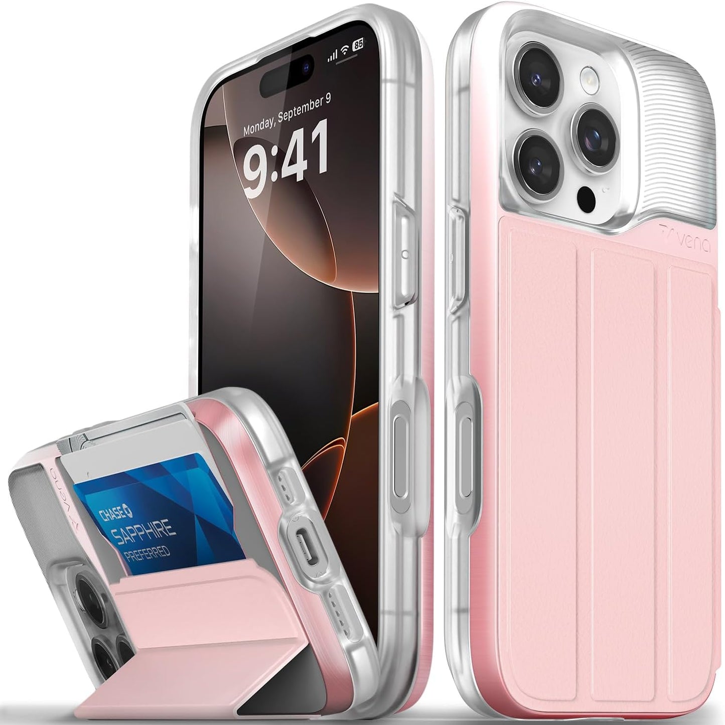 VENA vCommute iPhone 16 Pro Wallet Case with Kickstand Feature