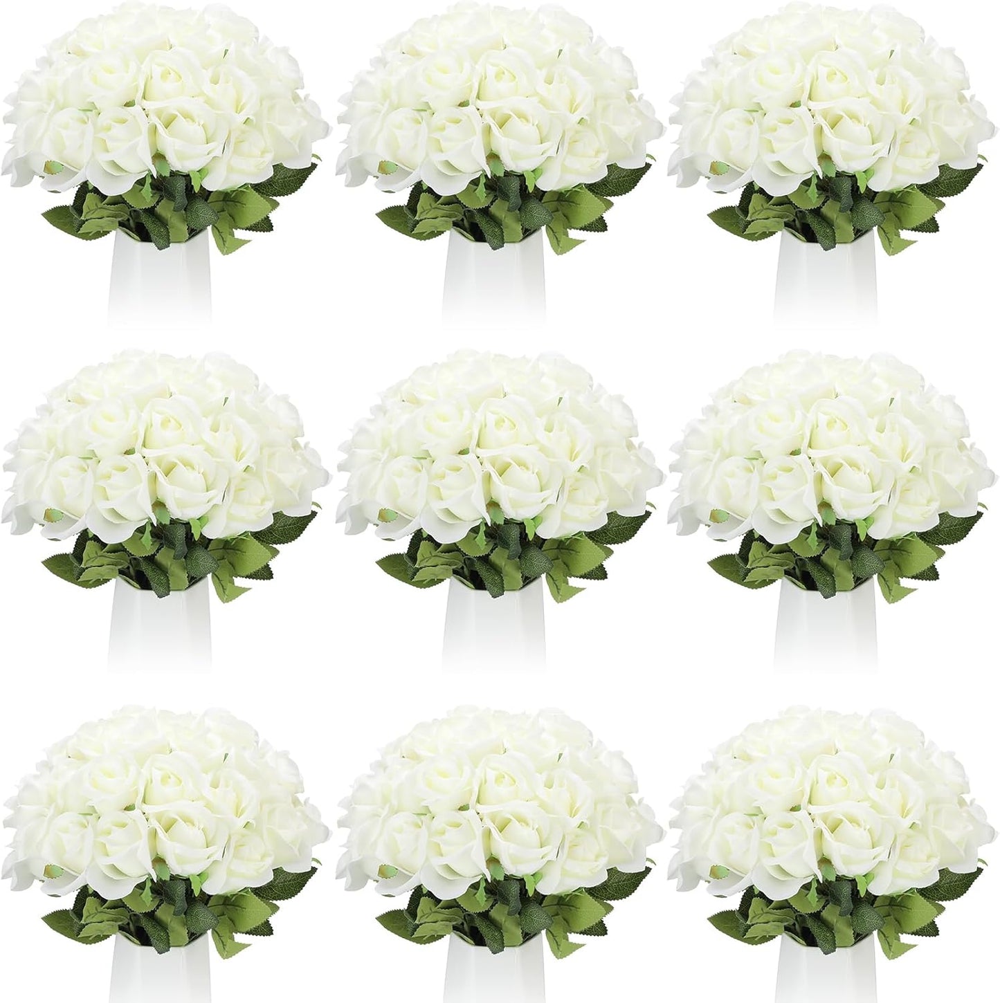 100 Pieces Artificial Roses Flowers Bulk for Wedding Decor