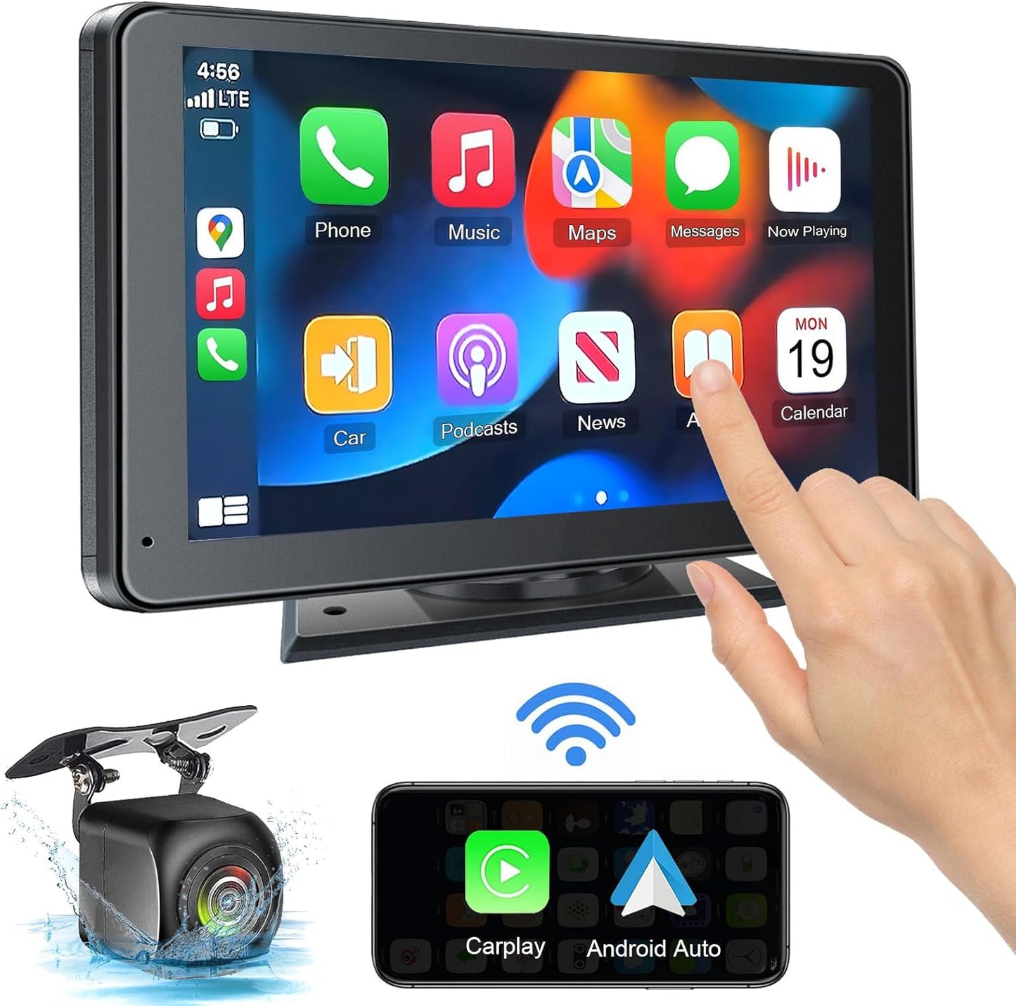 7 HD Wireless CarPlay Screen with Bluetooth 5.2