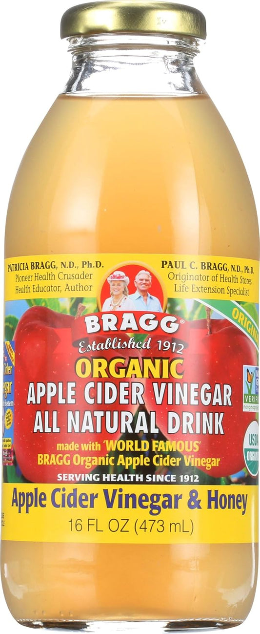 Bragg Organic ACV Drink, Apple & Honey Blend for Gut Health - 12 Pack